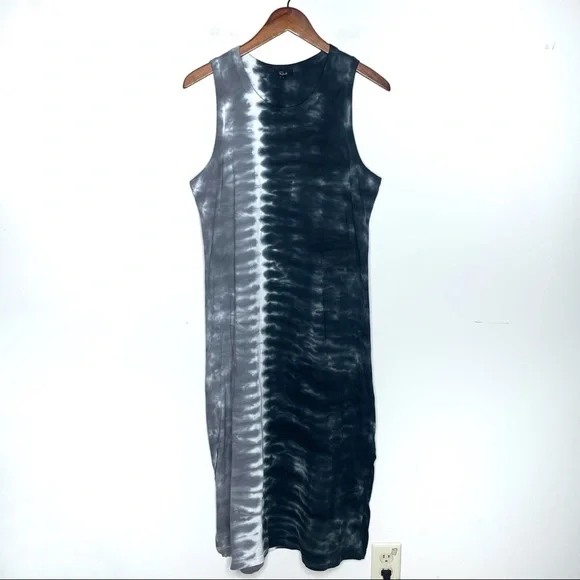 Rails Tip Dye Midi Tank Dress In Black Navy Dip Dye Size Large - Picture 5 of 14